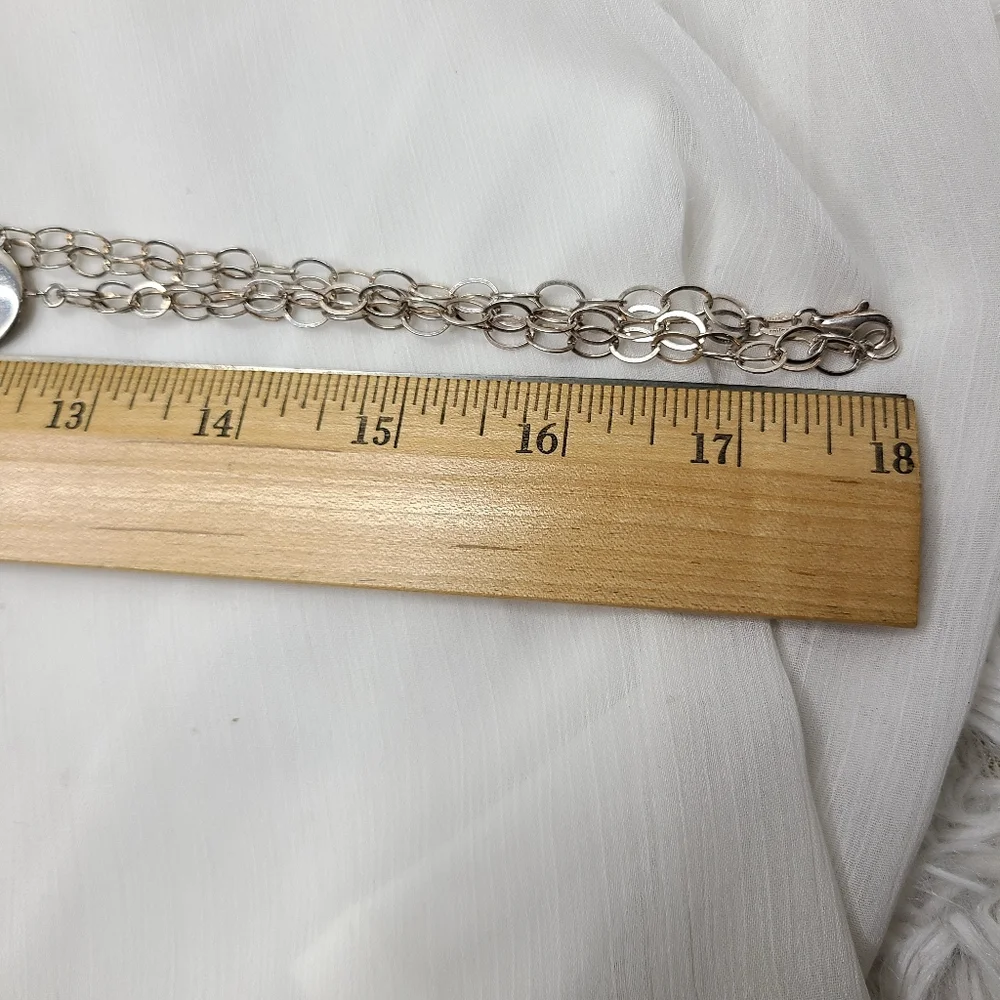 Milor Italian Sterling Silver Oval Link Station Necklace
